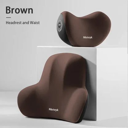 The New Memory Foam Car Neck Pillow Protects the Lumbar Back, Supports the Breathable Headrest, Relieves Pressure, and Provides