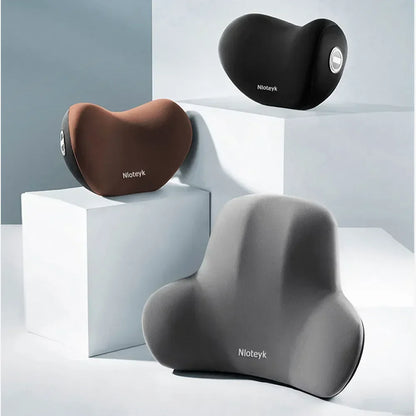 The New Memory Foam Car Neck Pillow Protects the Lumbar Back, Supports the Breathable Headrest, Relieves Pressure, and Provides