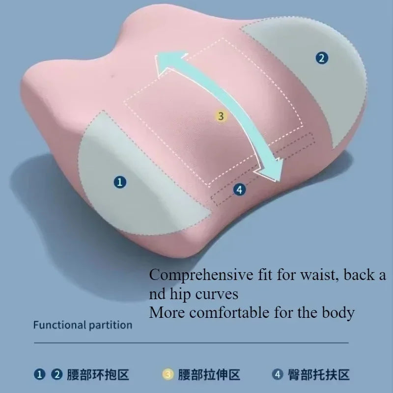 Lumbar Support Pad Lumbar Pad Sleep Pillow Ergonomic Waist Protection Soft and Comfortable Memory Cotton Back Support