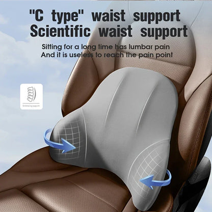 The New Memory Foam Car Neck Pillow Protects the Lumbar Back, Supports the Breathable Headrest, Relieves Pressure, and Provides