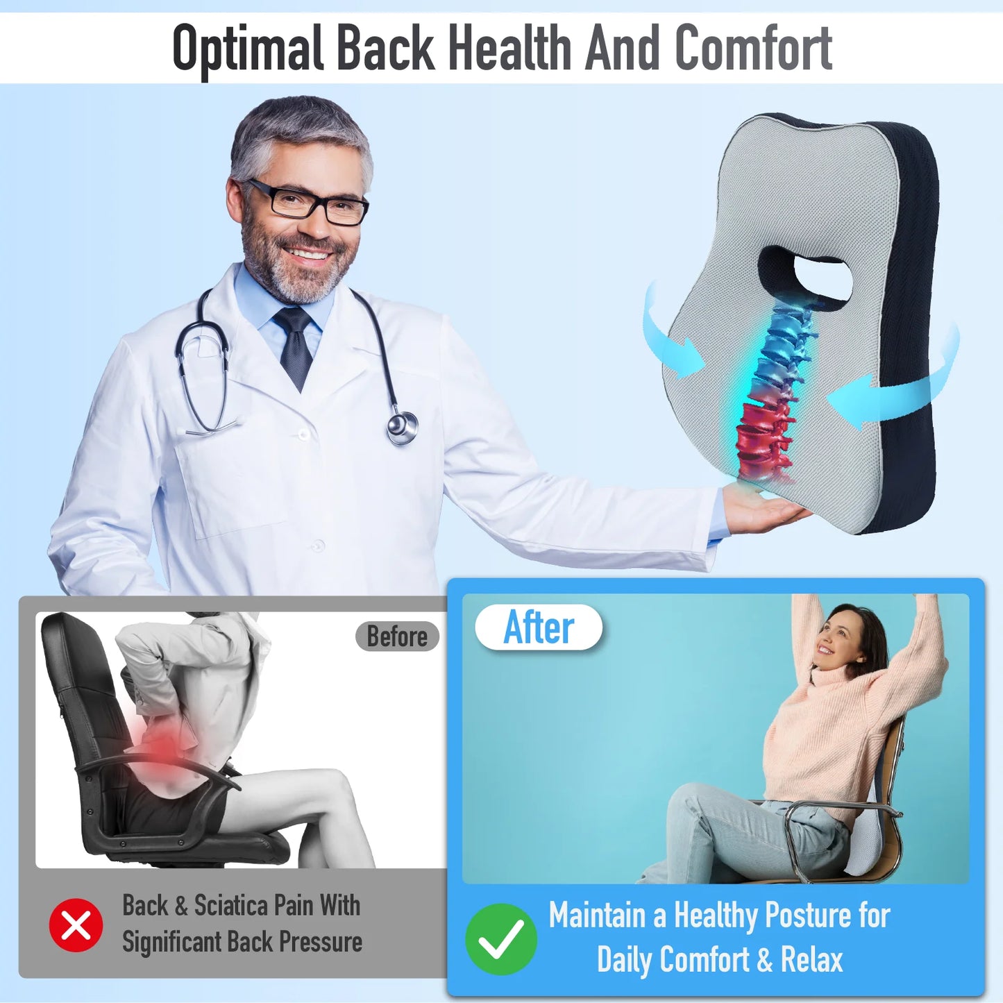 Lumbar Support Pillow Durable Plum Fixing Straps Buckles Comfortable Auto Car Accessories Ergonomic Back Pain Relief Office Soft