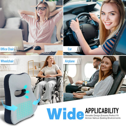 Lumbar Support Pillow Durable Plum Fixing Straps Buckles Comfortable Auto Car Accessories Ergonomic Back Pain Relief Office Soft